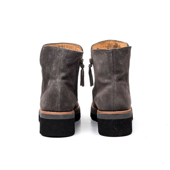 Sofft Women Pecola Distressed Grey Leather Zip Lug Comfy Ankle Boots size 11 - Picture 3 of 7